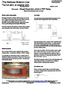 Hinged Expansion Joints in FRP Piping