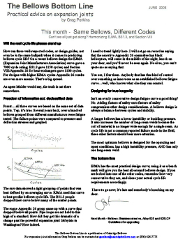 Bellows Cyclelife EJMA vs ASME