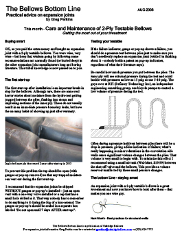 Maintaining 2 Ply Testable Bellows