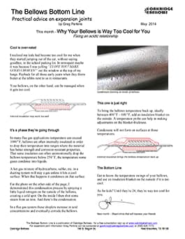 Avoiding Acid Condensate On Bellows