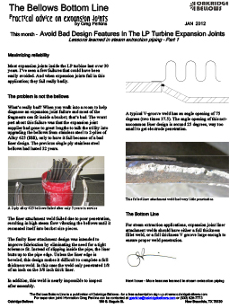 Avoiding Design Problems in Steam Extraction Expansion Joints